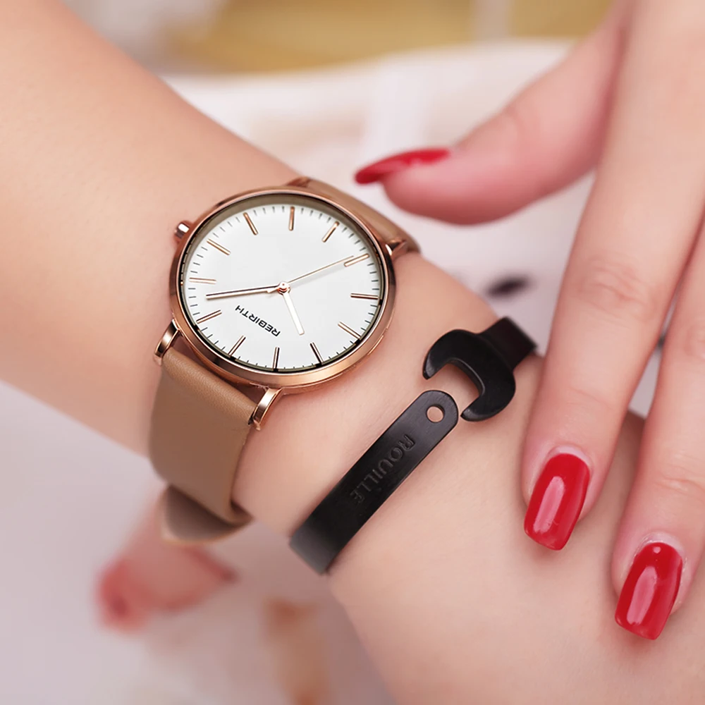 Genuine PU Women Watches Top Brand Elegant Unisex Casual Analog Clock Business Watch Men Wristwatch Ladies Gold Dress Male | Дом и сад