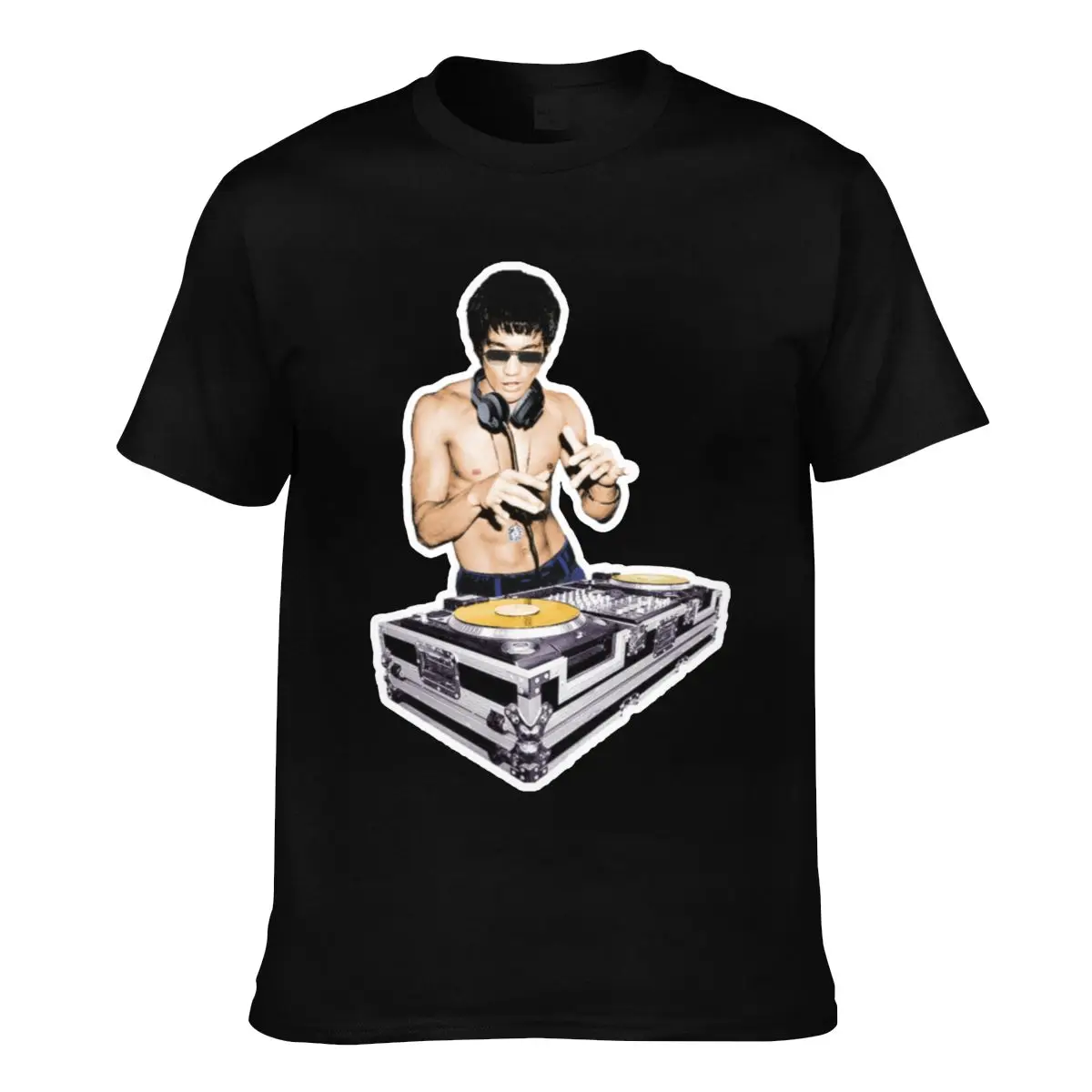 

Bruce Lee DJ T Shirt Play Music Actor Oversize Summer T-Shirt Printed 100 Cotton Tshirt Male