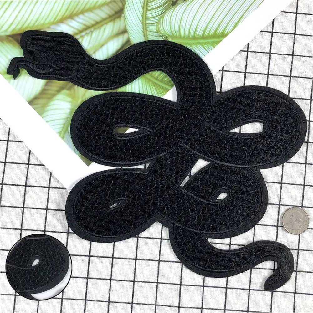 New Arrival Black Stickers for Clothes Patches Snake Embroidery Patch DIY Clothing Applique Dark | Дом и сад