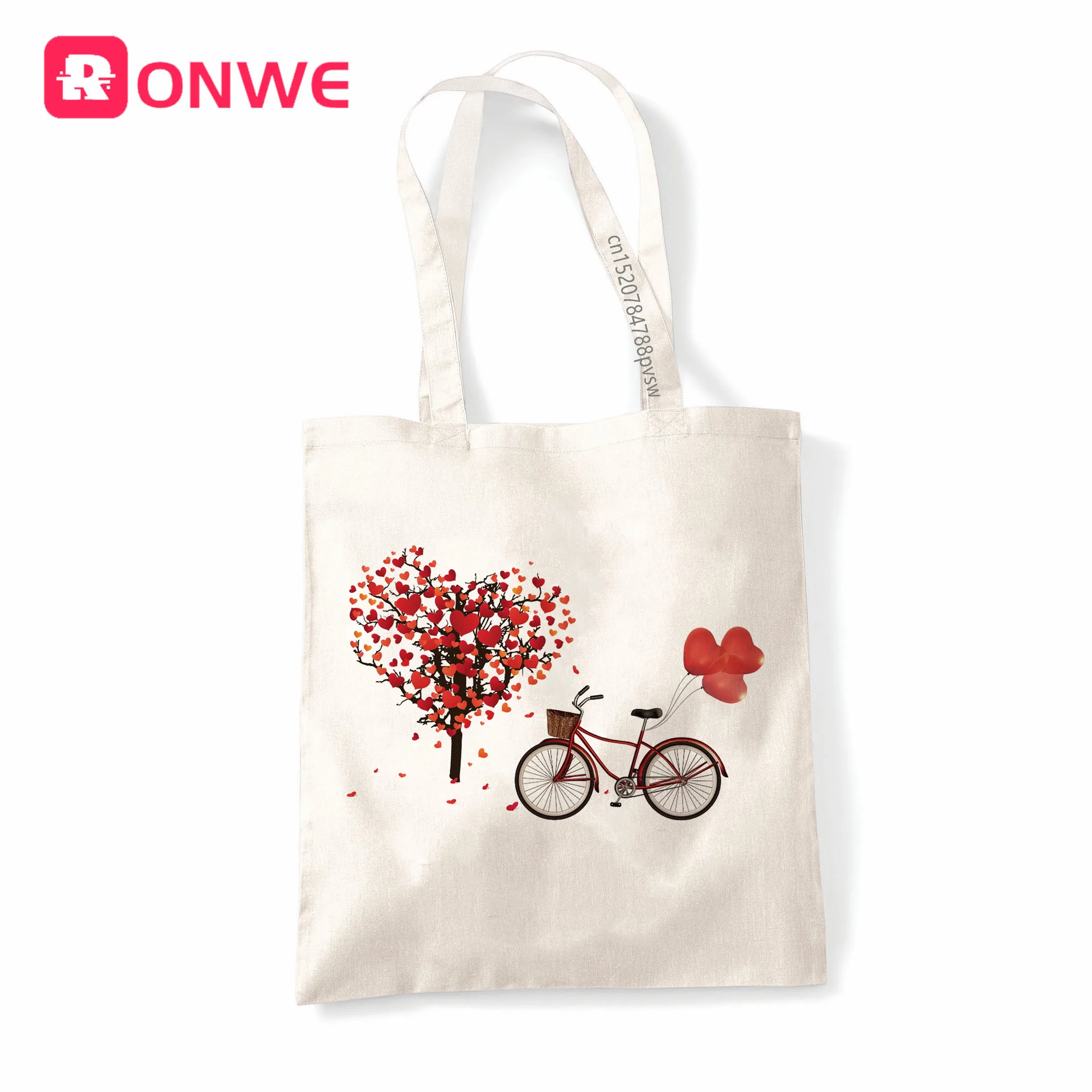 Велосипедов Vogue Heart Цветочный принт многоразовые Для женщин покупок Сумки холсты
