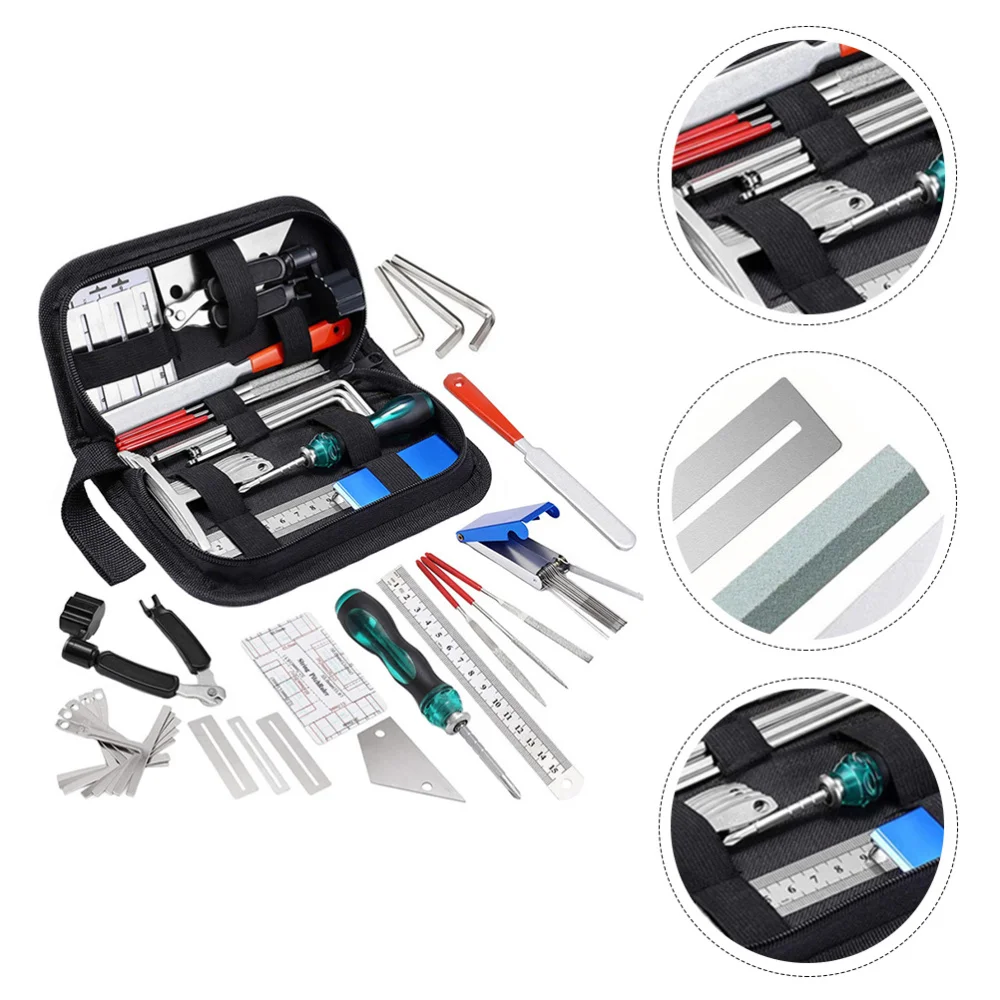

1 Set Guitar Setup Kit Repair Tools with Carry Bag Large Care Set of Tools