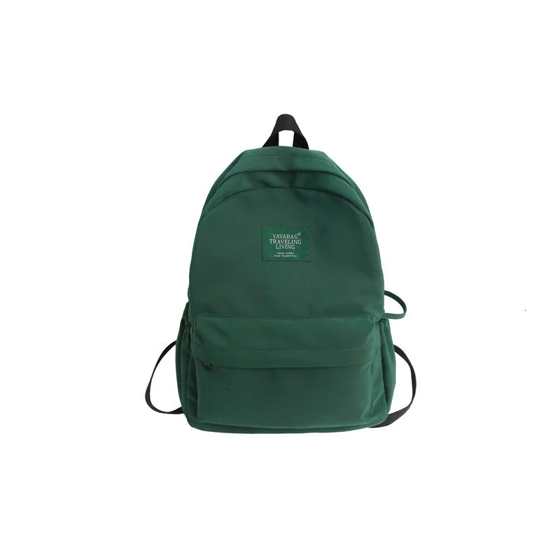 

Fashion Unisex Simple Solid Color Zipper Backpack Travel Bag Student Bag Chains Square Large Capacity Backpack