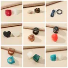 2 шт.компл. винтажные геометрические большие кольца из смолы с квадратным круглым сердцем для женщин модные крупные ювелирные украшения вечерние кольца для подарка