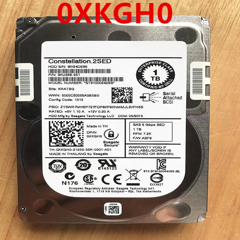 

98% Original New HDD For Dell 1TB 2.5" SAS 64MB 7200RPM For Internal HDD For Server HDD For 0XKGH0 ST91000642SS