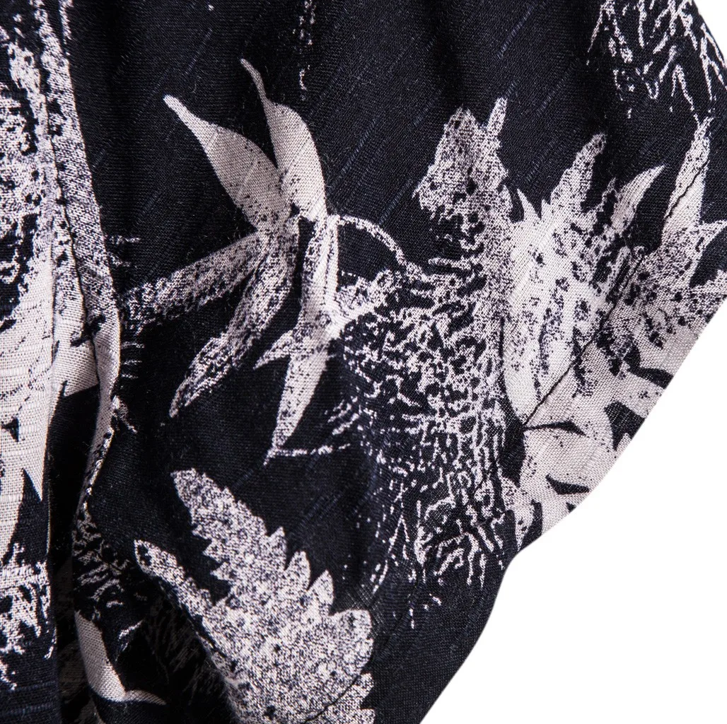 

Men Linen Printed Shirt Vintage Printed Men Shirts Plus Size Short Sleeve Shirts Breathable Camisa Loose Casual Shirts Male