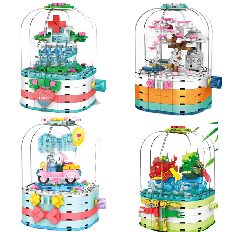 

Valentine's Day Gift Box + White Angel Puzzle Building Blocks Birthday Gifts for Children