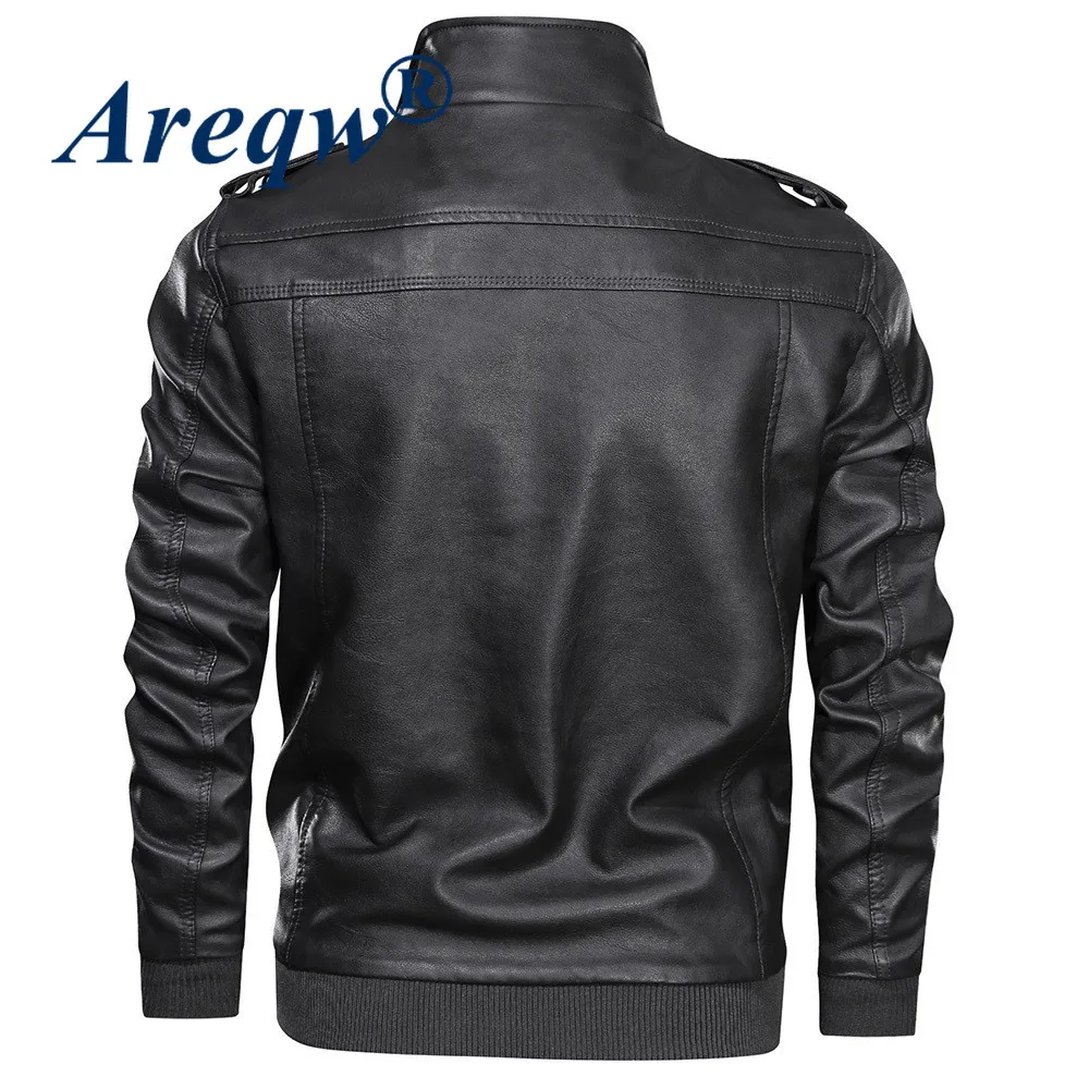 

2021 New Spring and Autumn Men's PU Leather Jacket Motorcycle Thin Leather Jacket Large Size Multi-pocket