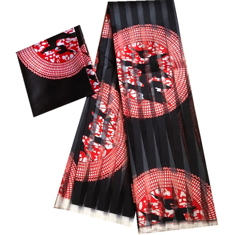 

Новый дизайн, Φ 3 + 3 ярда/комплект, ткань с Африканским принтом, Высококачественная шелковая ткань с цифровым принтом! FN122