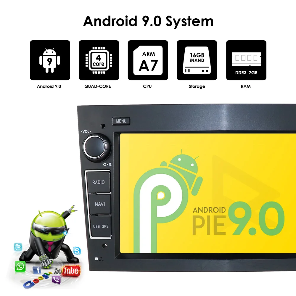 Ips DSP 2GB Android 9,0 2 DIN Автомобильный gps для opel Vauxhall Astra H G J Vectra Antara Zafira Corsa Vivaro Meriva Veda камера