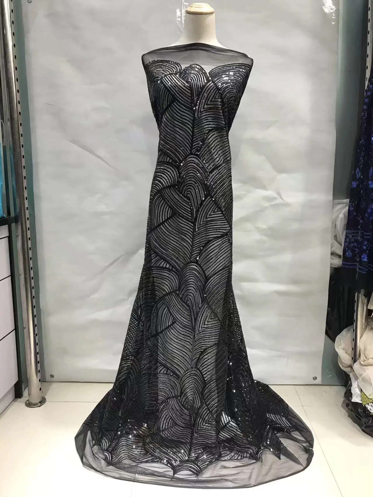 Новое поступление красивый французский блестки кружевная ткань Блестки модная