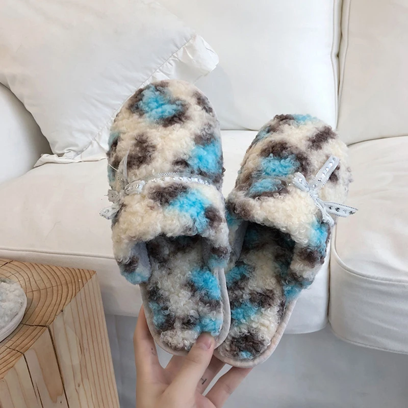 

Women Slippers Comfortable Simple New Cute Slipper Ladies Winter Warm Indoor Non-Slip Home Shoe New Bowknot Slippers