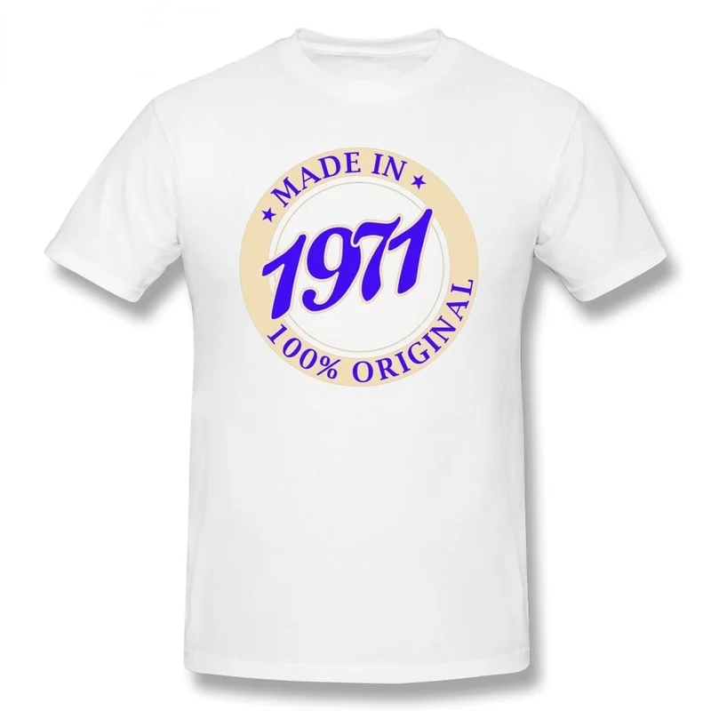 

Retro Fashion Tshirt 1971 50-year-old Men and Women with The Same Casual Short Sleeve Four Seasons Tops Tees