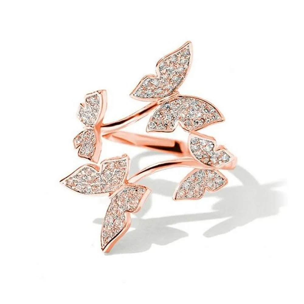 

Korean version of the exquisite adjustable opening butterfly ring fashion simple cold wind ring female ins tide jewelry gift