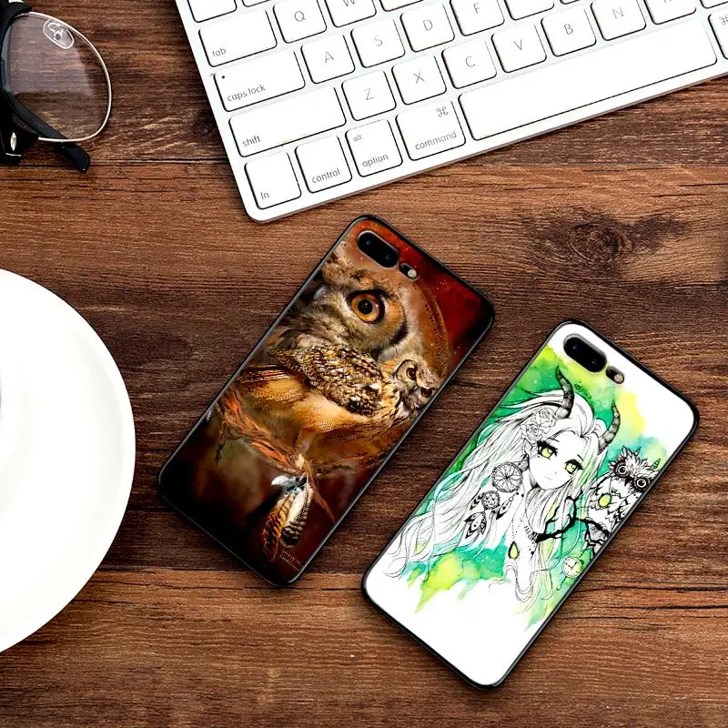 Сова роскошный черный чехол для samsung A3 4 5 6 plus A8 9 A10 A20 30 A40 50 A60 A70 2017 M40 J6 крышка |