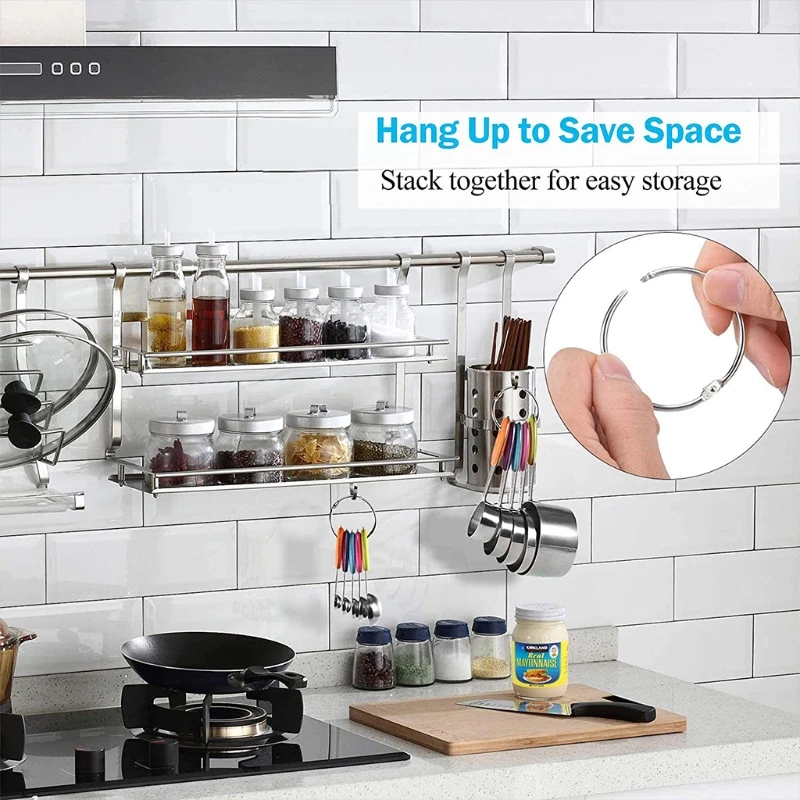 Набор из 10 мерных стаканчиков и ложек нержавеющей стали со шкалой красочные