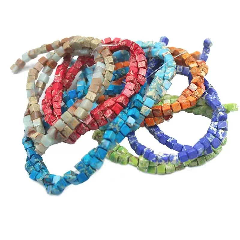 

Natural Stone Square Semi-precious Loose Beads 70Pcs Beads For Jewelry Making DIY Necklace Bracelet Handiwork Accessory