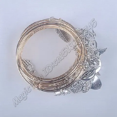 5 шт. золотистые Серебристые браслеты оптом новейшие женские модные из сплава