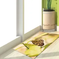 Nature Biological Butterfly High Quality High Definition Printing Bedroom Carpet Indoor / Outdoor Door Safety Anti Slip Mat