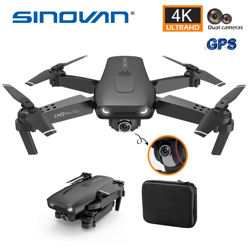 

Sinovan GPS Drone 4K Dual HD Camera 2.4G WIFI FPV Aerial Photography Foldable Quadcopter RC Helicopter Dron Toy RC Distance 300M