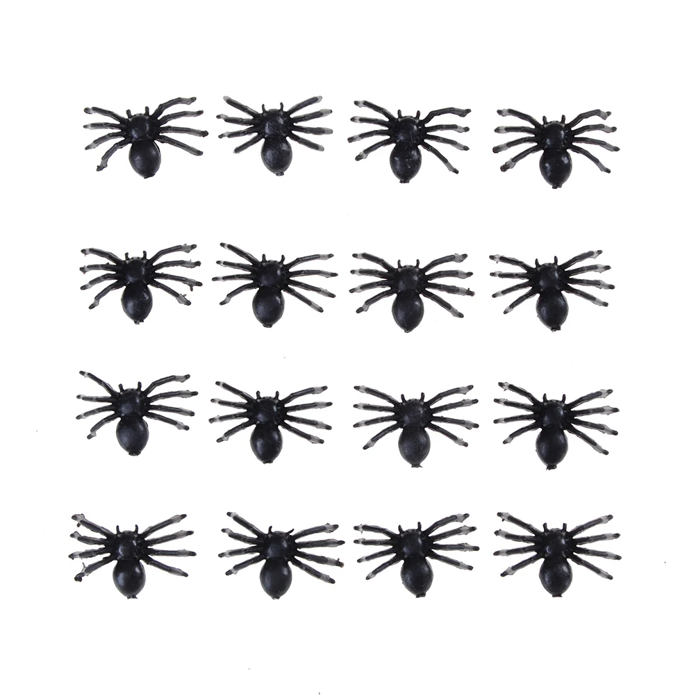 

50 pcs Halloween Decorative Spiders 2cm Small Black Plastic Fake Spider Toys Novelty Funny Joke Prank Realistic Props