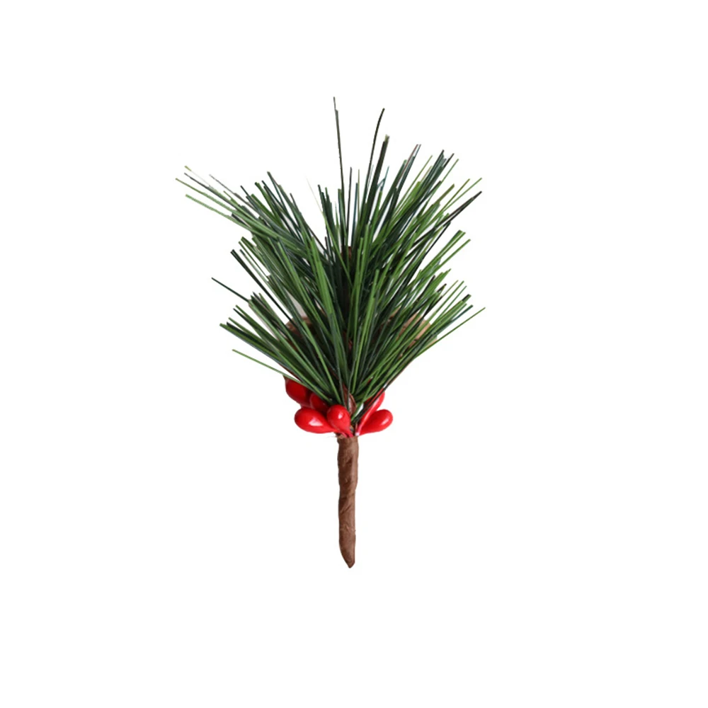 5Pcs Pine Needles Mini Christmas Tree Accessories Gift Box Decoration Artificial Flower Series Green Plant Desktop | Дом и сад