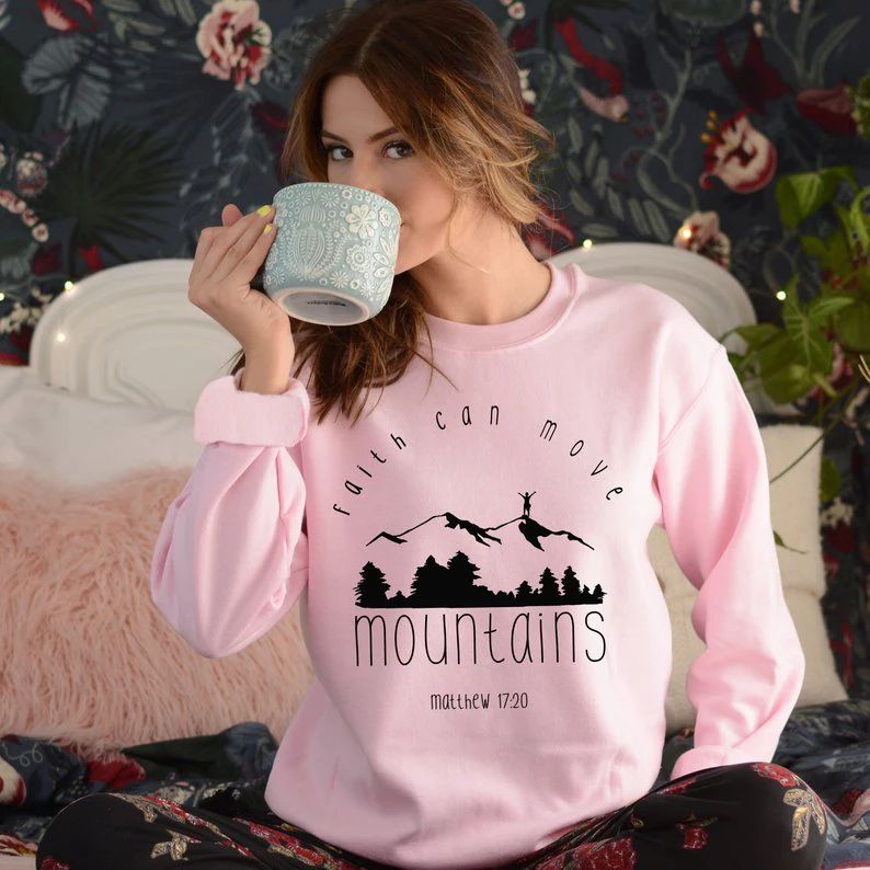 Свитер с надписью Faith Can Move Mountain женская одежда христианским Иисусом уличная