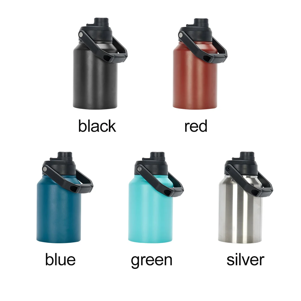 

64Oz Camping Water Bottle Outdoor Travel Mug Vacuum Insulated Stainless Steel Portable Home Office Large Capacity Leakproof