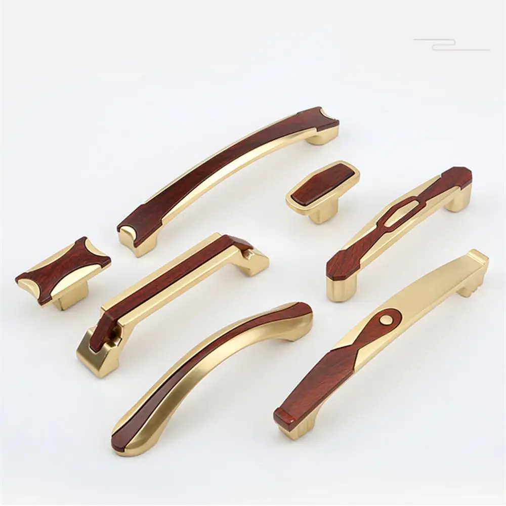 Роскошный Деревянный светильник из красного дерева с золотой ручкой двери новый