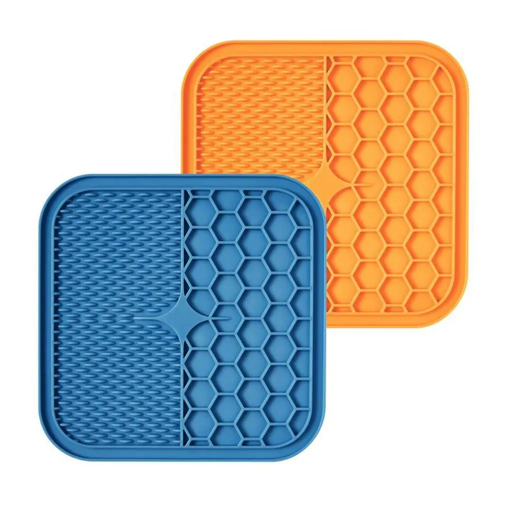

Pet Choke-proof Slow Food Pad Environmentally Friendly Silicone Pet Lick Pad Slower Feeder Pad 21x21x1cm