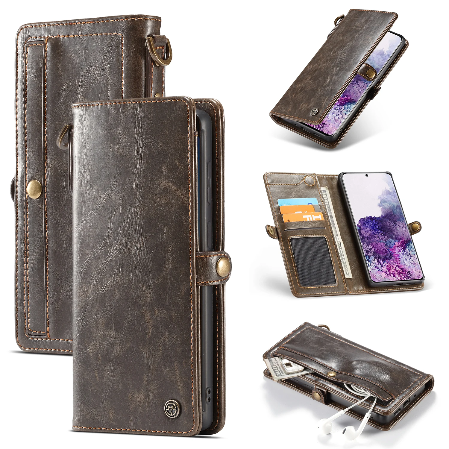 

Съемный чехол из коровьей кожи для Samsung S20 S10 S8 S9 Plus S20 Ultra S10E Note 10 + 9 8 S7 Edge A6 A8 A9, флип-кошелек, чехол для телефона