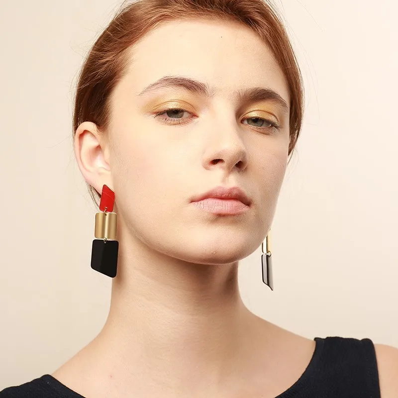 Фото Vnox модные длинные серьги для помады женщин вечерние ювелирные - купить