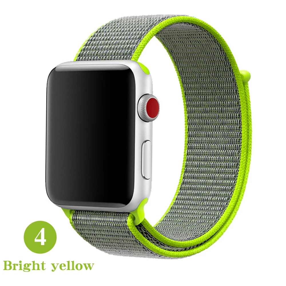 Bright yellow Ремешок для Apple Watch серии 5 4 iwatch 42 мм 38 мм 44 мм 40 мм correa Apple Watch ремешок 321 аксессуары для умных часов браслет - Цвет ремешка: Bright yellow