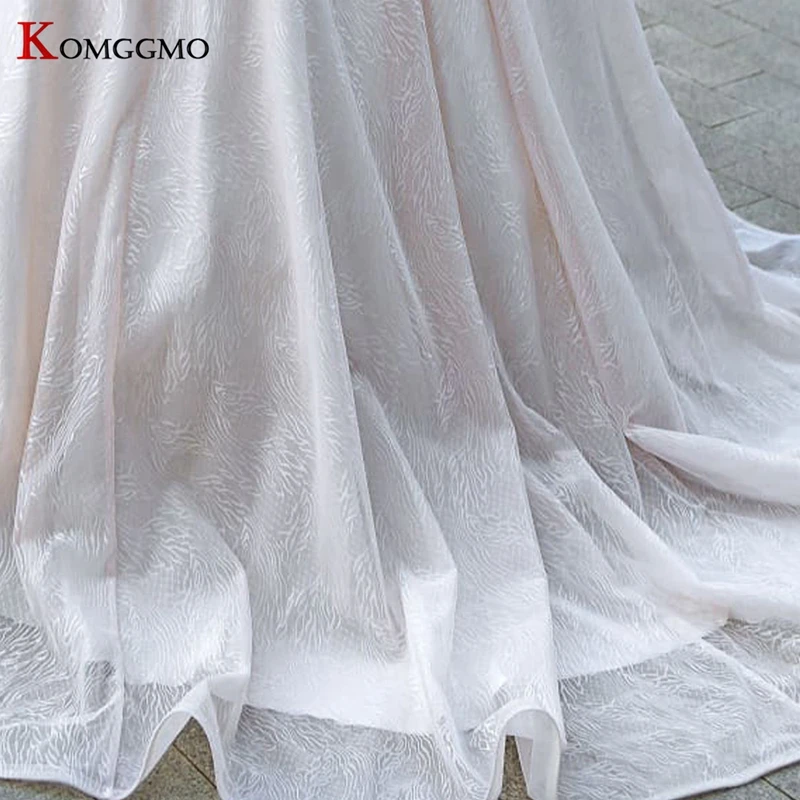 

Elegant Illusion O-Neck Cap Sleeve Bridal Ball Gown Luxury Chapel Train Lace Appliques Tulle Embroidery Custom Made Formal