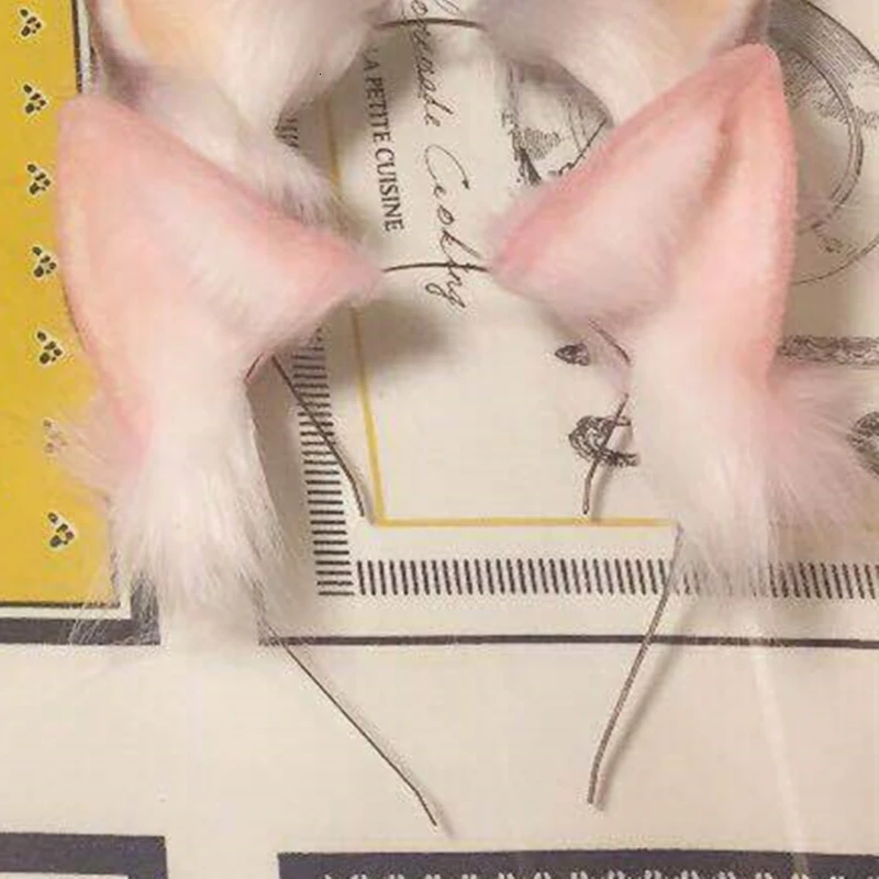 Новинка головной убор в стиле &quotЛолита&quot с розовыми волчьими ушками ЛИСЫ &quot