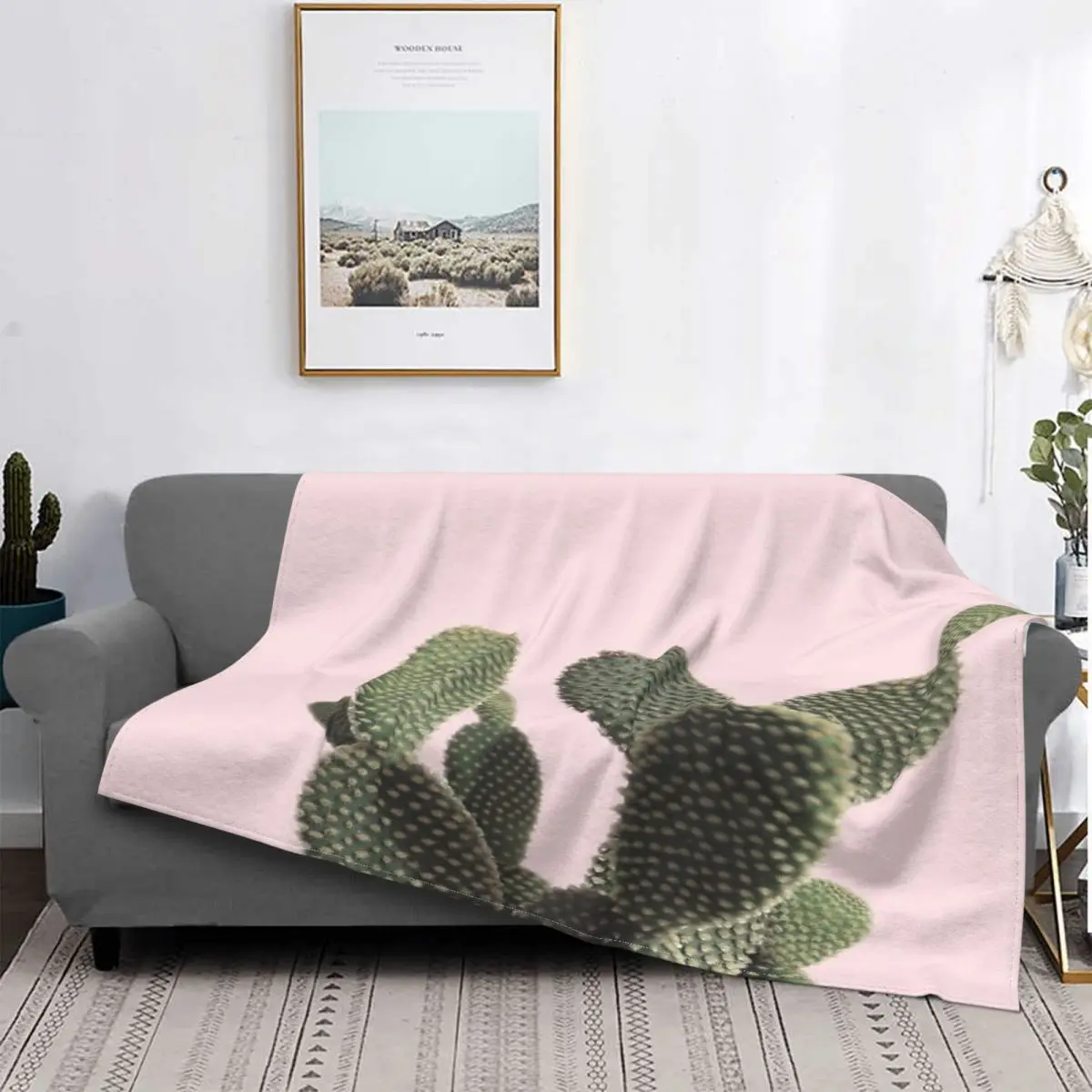 

Manta de Cactus espinoso, cubrecama a cuadros, colcha de cama, manta Thermal 150, a cuadros
