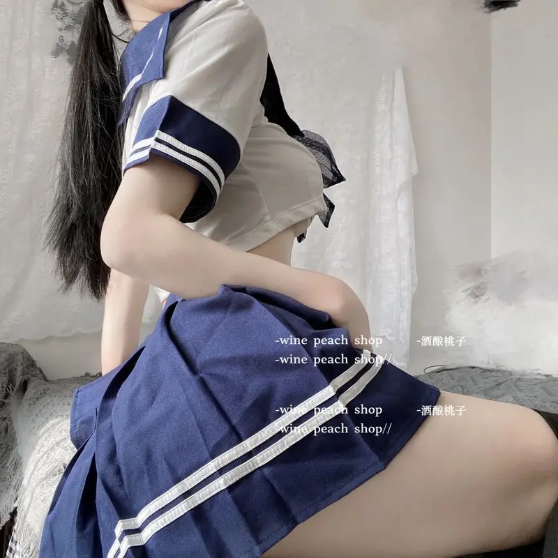 Disfraces japoneses de chica de escuela de foto privada, lencería Sexy de Cosplay, uniforme JK de estudiante con minifalda, traje de fiesta de animadora, nuevo