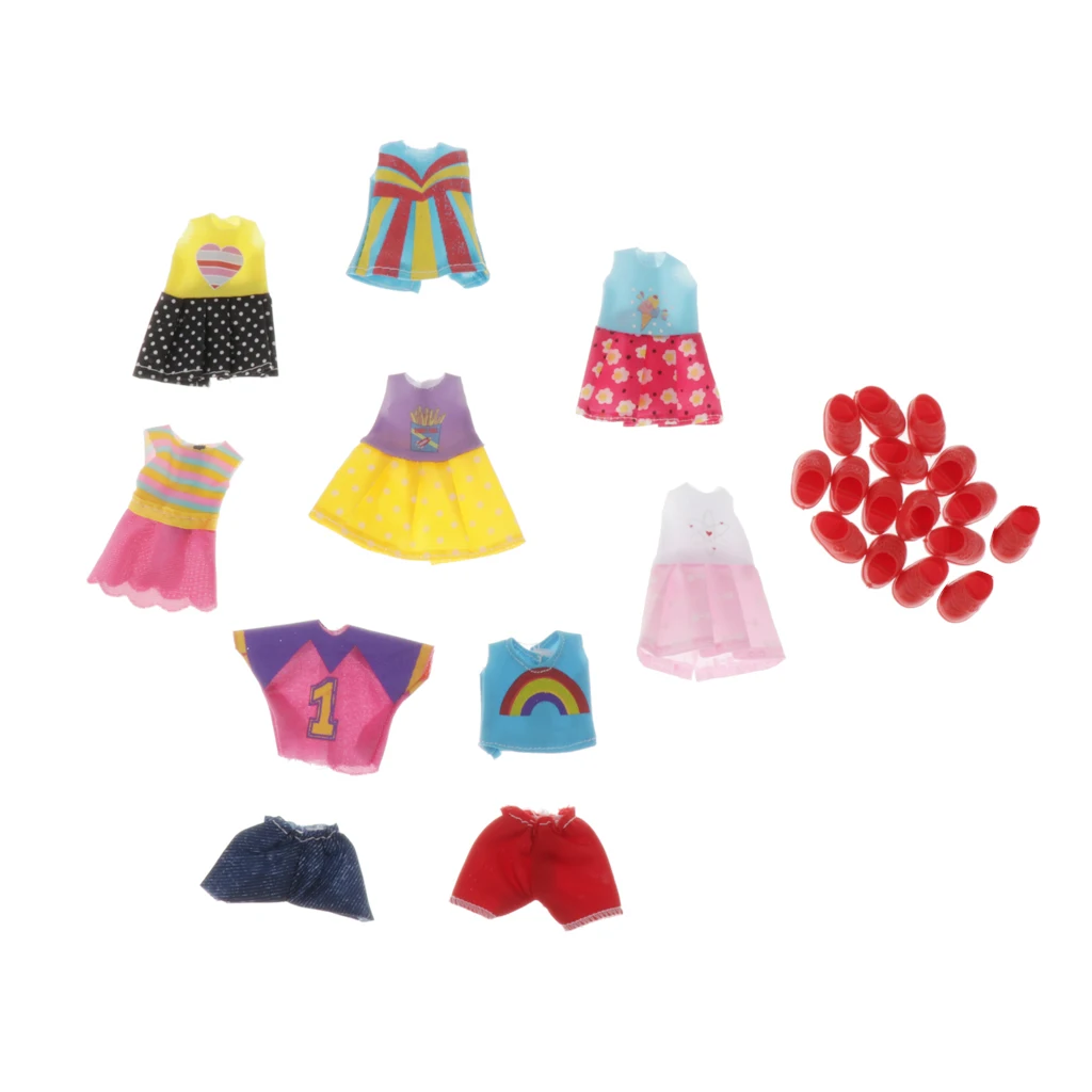 8 шт. куклы одежда повседневные наряды обувь платье шорты игрушки аксессуары |