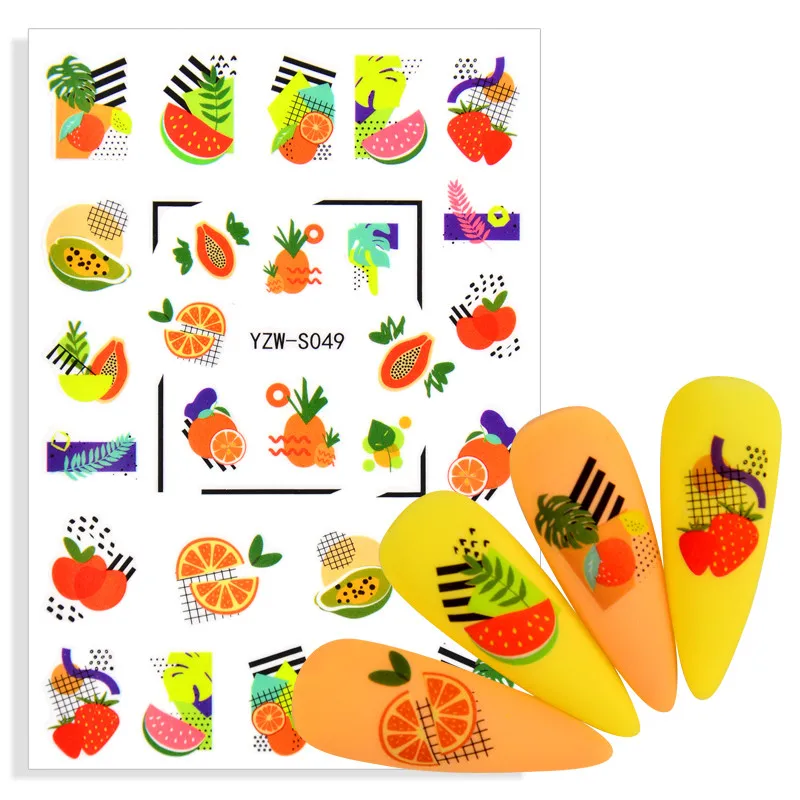 Наклейки 3D для ногтей в виде клубники и арбуза | Красота здоровье