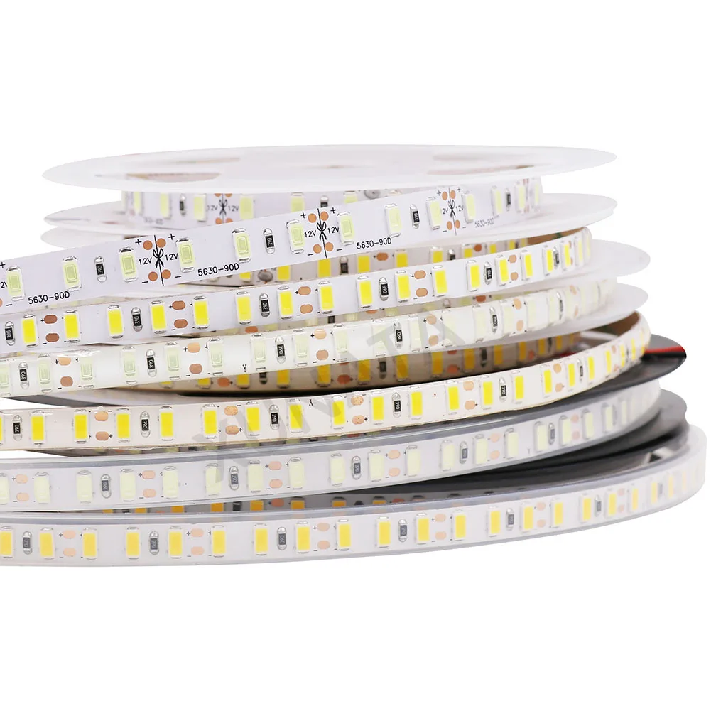 DC 12 В Светодиодная лента 5630 SMD гибкий светодиодный светильник 120 светодиодный s/m водонепроницаемая лента 8 мм PCB светодиодный светильник теплый белый/белый, 5 м