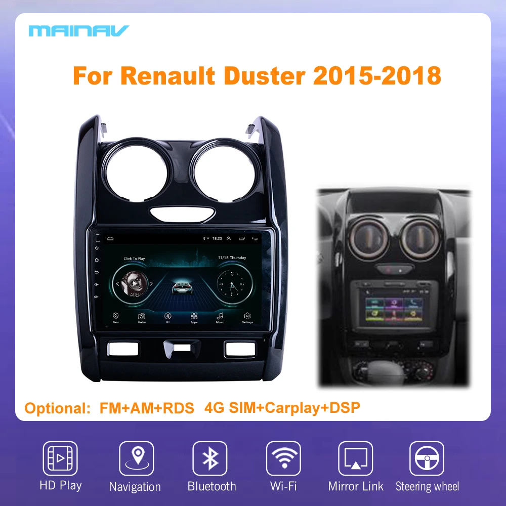 

9 "Android10 для Renault Duster 2015-2018 RDS автомобильный навигатор для DSP CarPlay автомобильный радиоприемник мультимедийный видео плеер Авто Стерео GPS