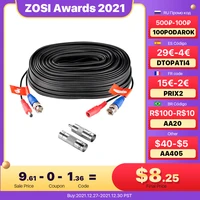 zosi 18 3m 60ft cctv cable bnc dc plug cable for cctv camera dvr security black surveillance system accessories