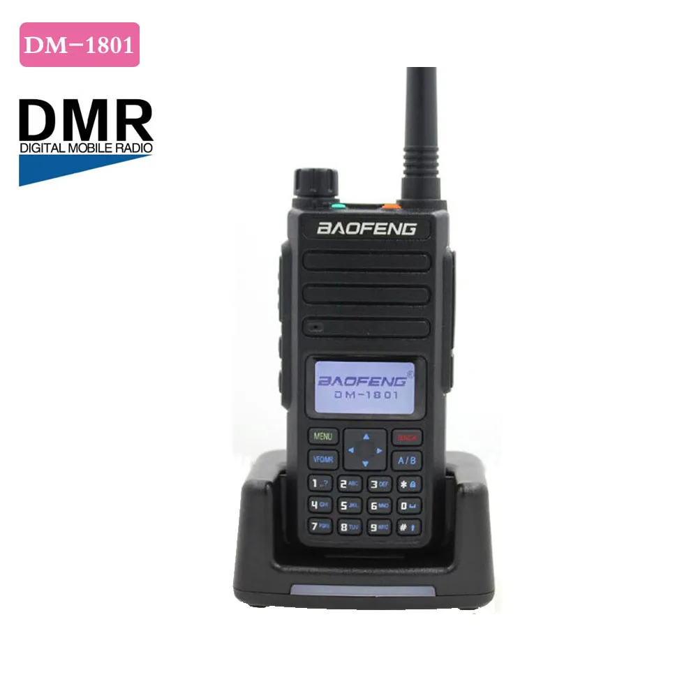 

Рация Baofeng DM-1801, УКВ 136-174 МГц, УВЧ 400-470 МГц, 7.4 В, 2200 мА*ч, двухдиапазонный двойной дисплей двойной, AMBE + 2TM Vocodec, функция SMS, опционально микрофон, USB...