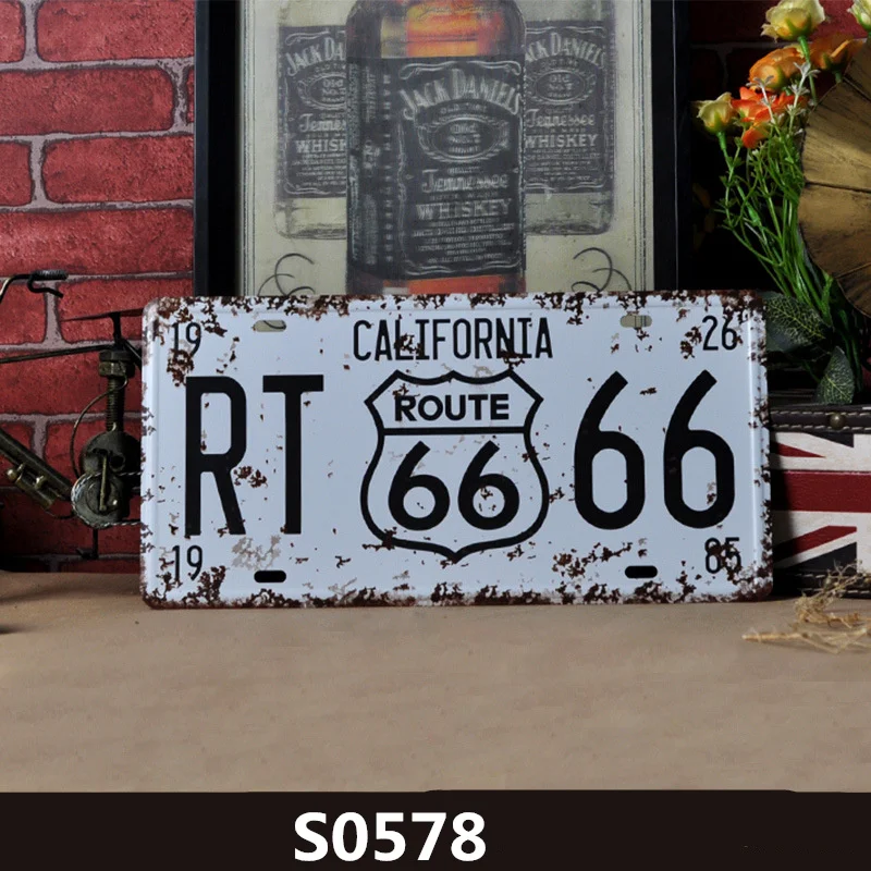 S0578 Шоссе 66 США, винтажные металлические жестяные знаки, номерной знак автомобиля, табличка, плакат, бар, клуб, стена, гараж, домашний декор, украшение для магазина - Цвет: S0578