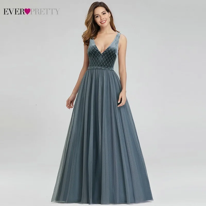 Ever Pretty Dusty Blue подружки невесты платья трапециевидной формы с v-образным вырезом без рукавов платья с блестками для свадебное праздничное платье demoiseur D'honneur