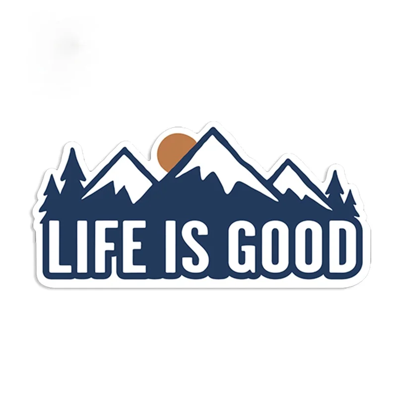 

Classic Design Life Is Good Mountain Sunset Outdoor Hiking Vinyl Sticker Car Truck Window Decal Reflective KK13*7cm
