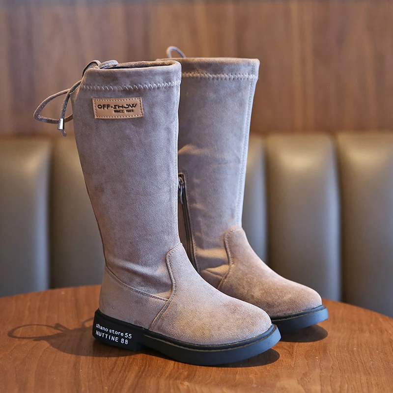 Детская обувь детские модные сапоги до колена для девочек осенне зимние отдыха