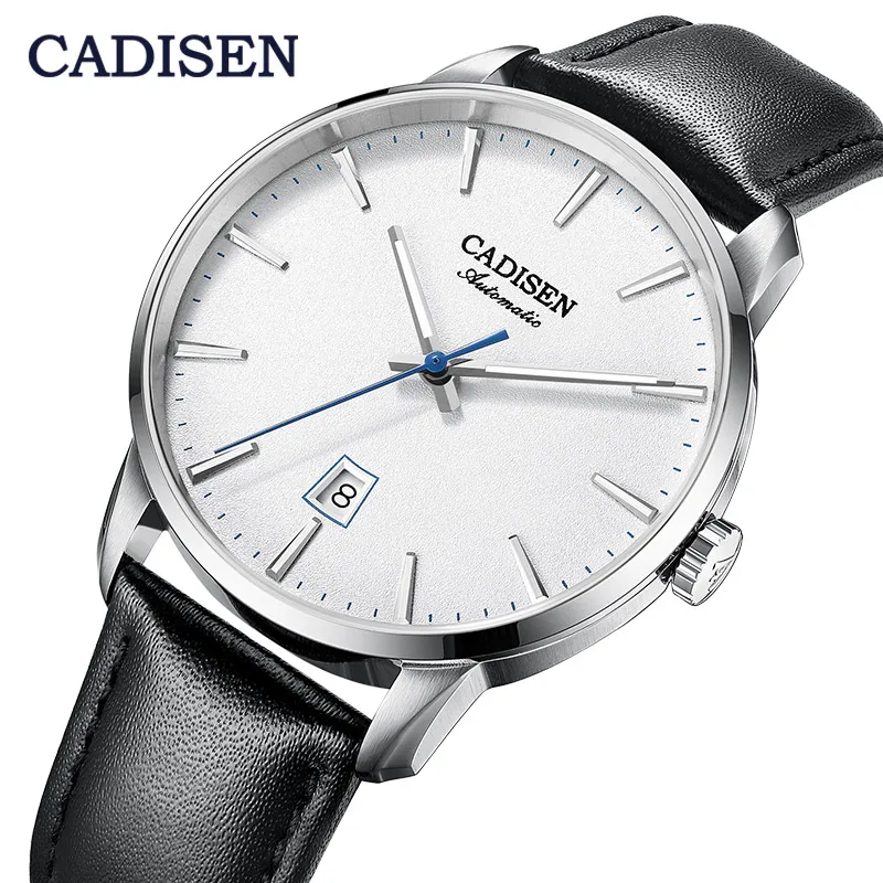 

CADISEN 8173 Japan NH35A Movt Mechanical Watches Luxury Sapphire Watch Man Casual Business Leather Wristwatch Relogio 5Bar Clock