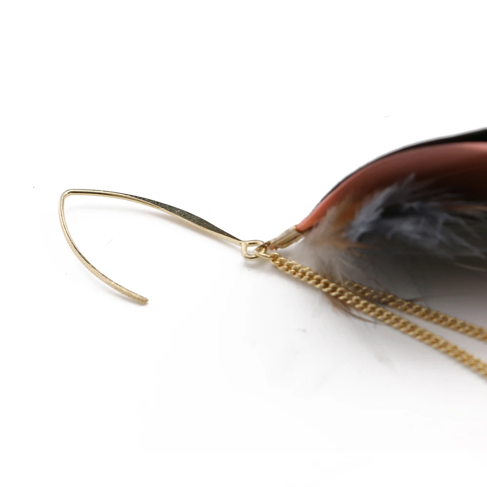 

ELEGANCE11 Korea Ostrich Feather Earrings for Women Statement Funny Earrings Christmas Gift for Women