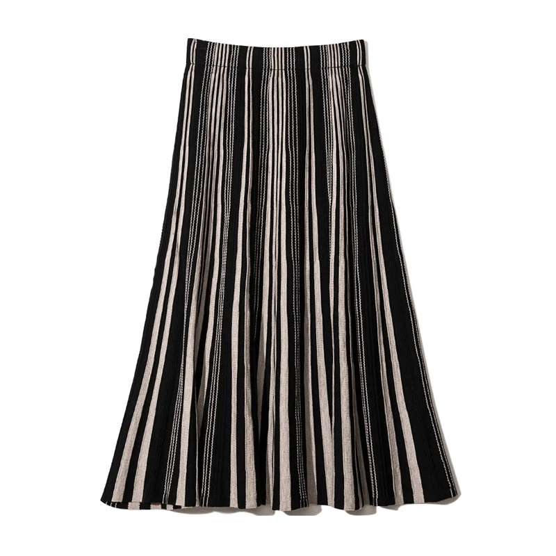 2019 Осенняя Женская Длинная трикотажная юбка с высокой талией растягивающаяся
