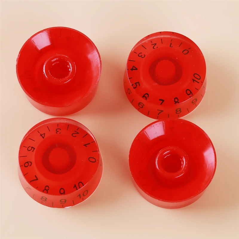 

Replacement Set Of Black Plastic Speed Volume Control Knobs With White Scale For Electric Guitar Parts